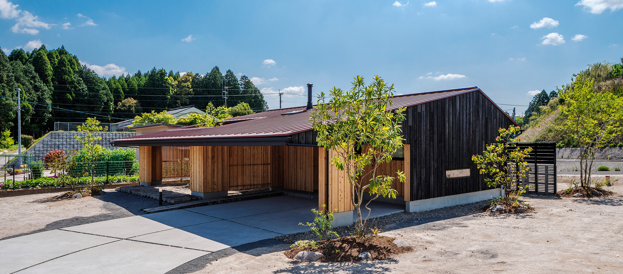 平屋花ブロック外観_PC