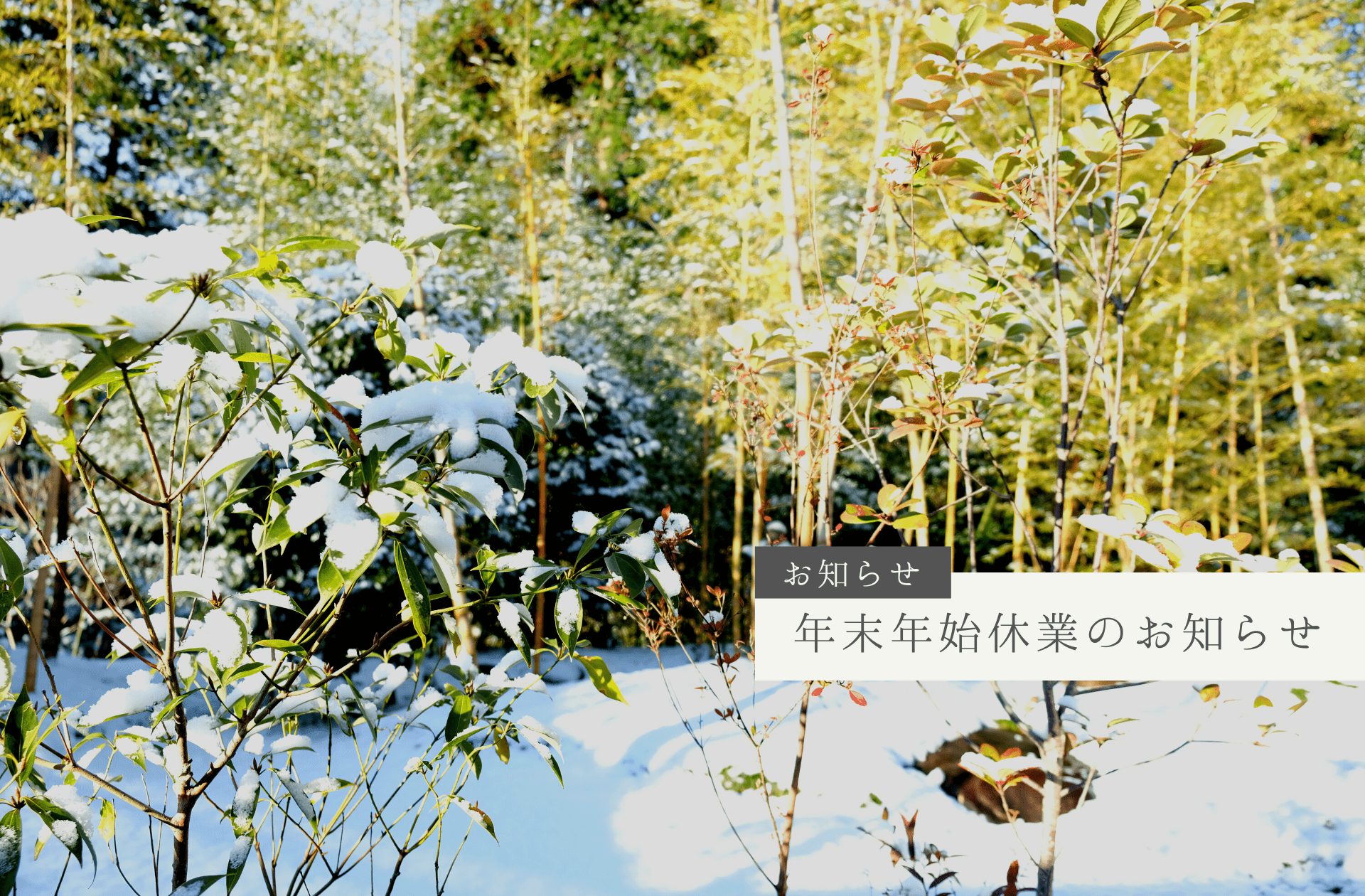 年末年始休業のお知らせ