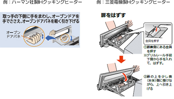 グリルヒーターの取り外し